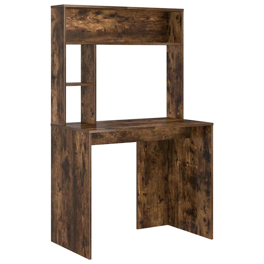 Bureau met plank Gerookt eiken 91 x 50 x 149 cm Bewerkt hout