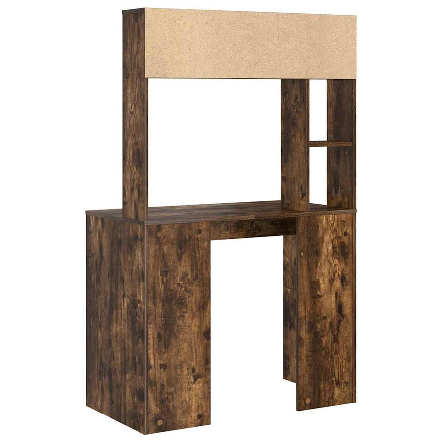 Bureau met plank Gerookt eiken 91 x 50 x 149 cm Bewerkt hout
