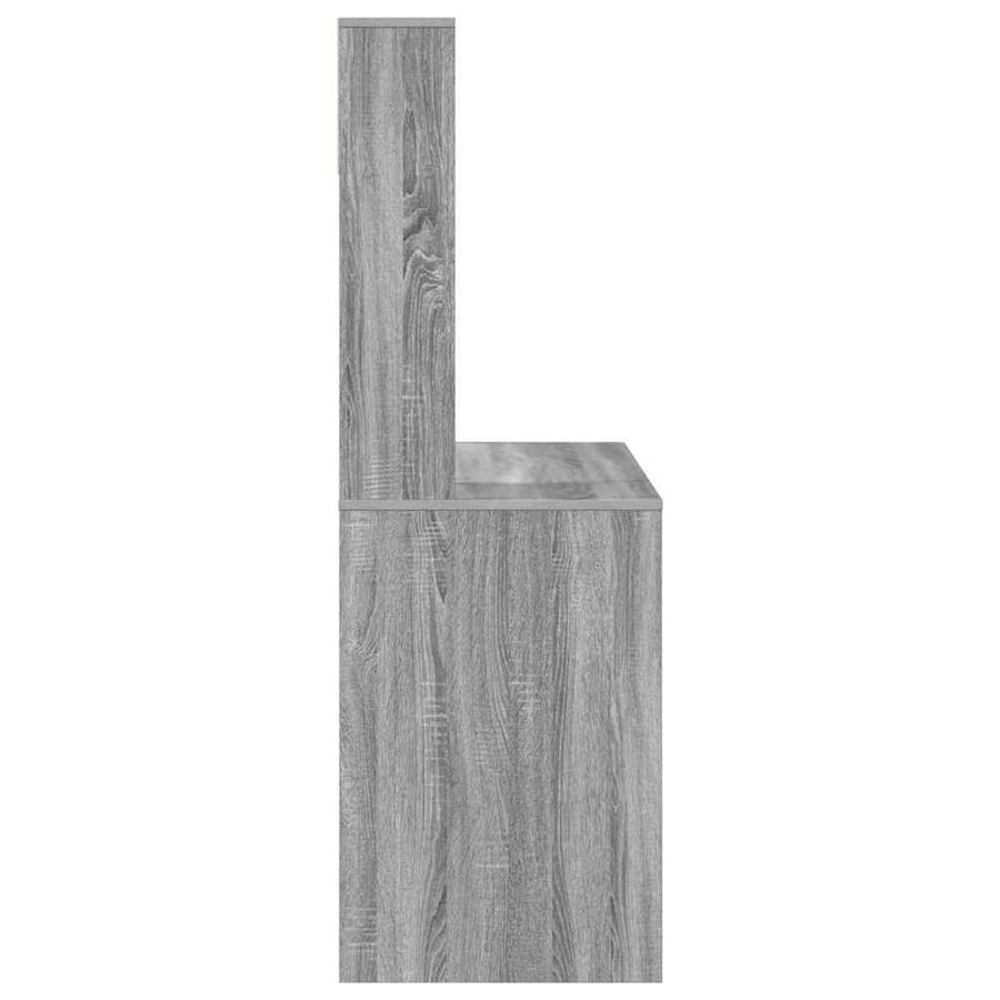 Bureau met plank Grijs Sonoma 91 x 50 x 149 cm Bewerkt hout