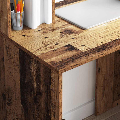 Bureau met plank Oud Hout 91 x 50 x 149 cm Bewerkt hout