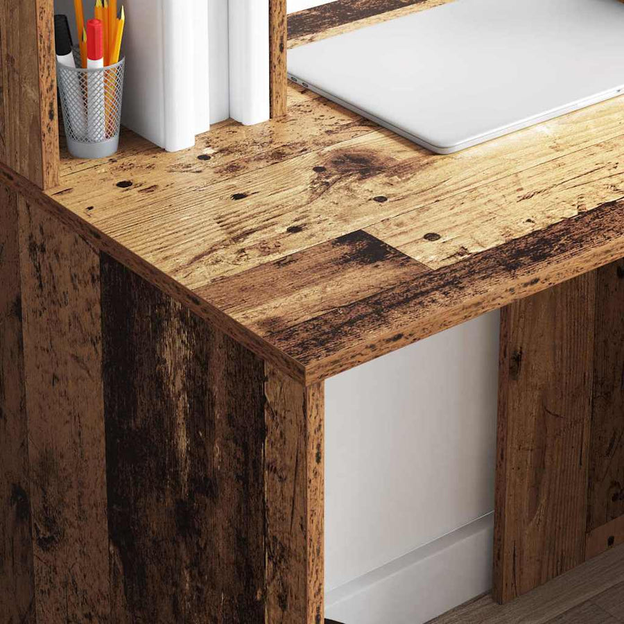 Bureau met plank Oud Hout 91 x 50 x 149 cm Bewerkt hout