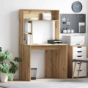 Bureau met plank 91x50x149 cm artisan eiken