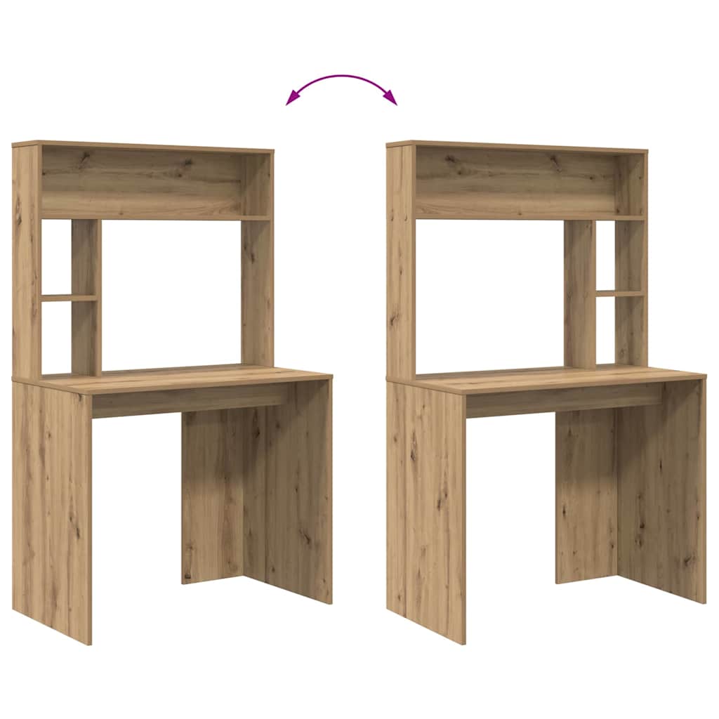Bureau met plank Artisan Eiken 91 x 50 x 149 cm Bewerkt hout