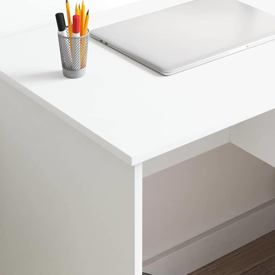 Bureau met lade met plank Wit 90 x 49 x 75 cm Bewerkt hout