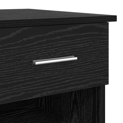 Bureau met lade Zwart Eiken 90 x 49 x 75 cm Bewerkt hout