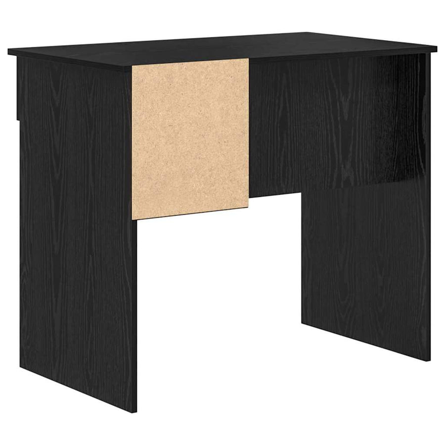 Bureau met lade Zwart Eiken 90 x 49 x 75 cm Bewerkt hout