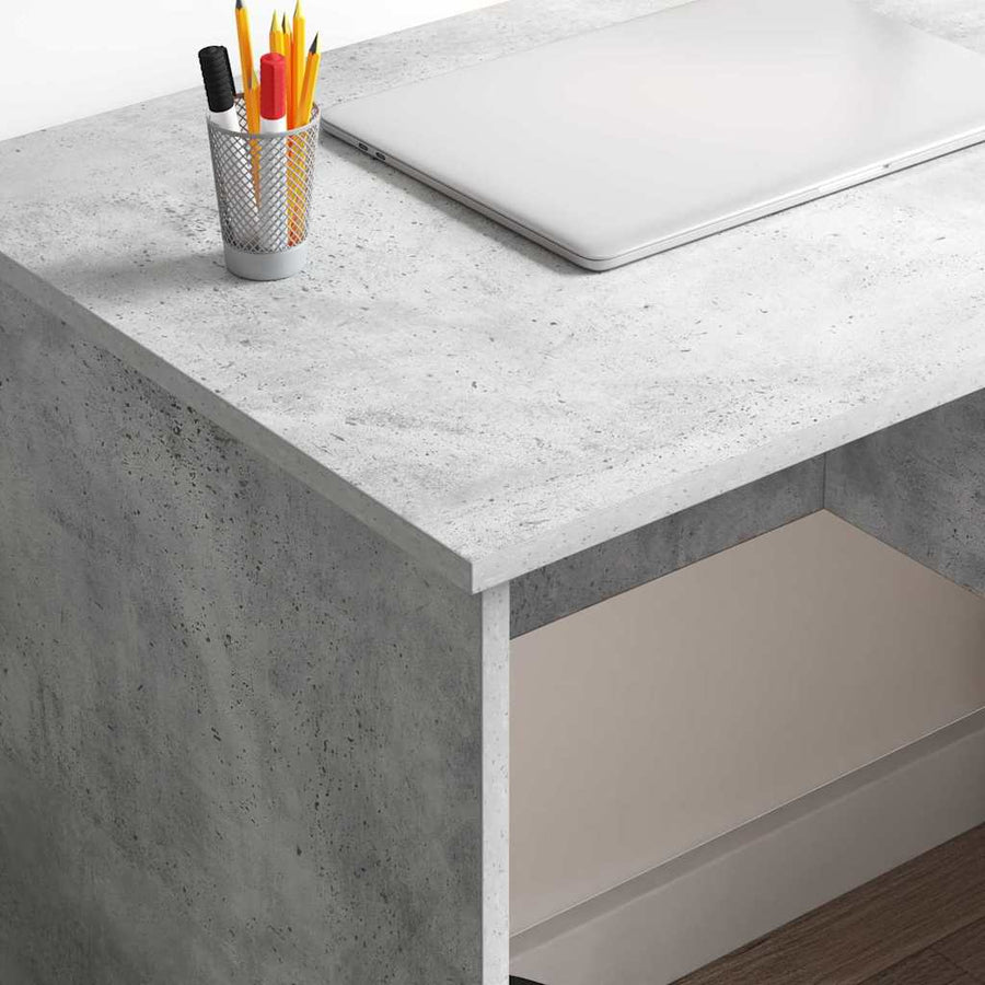 Bureau met lade Beton Grijs 90 x 49 x 75 cm Bewerkt hout