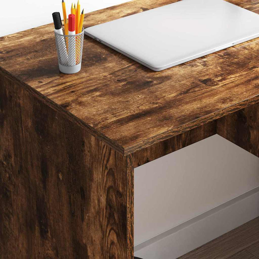 Bureau met lade Gerookt eiken 90 x 49 x 75 cm Bewerkt hout