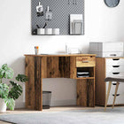 Desk with Drawer and Shelf Old Wood 90 x 49 x 75 cm Processed wood