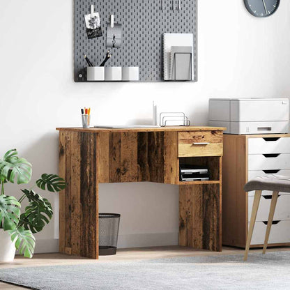 Bureau met lade met plank Oud Hout 90 x 49 x 75 cm Bewerkt hout