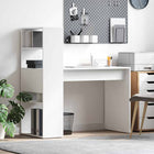 Desk with shelf with storage White 113 x 54 x 120 cm Engineered wood