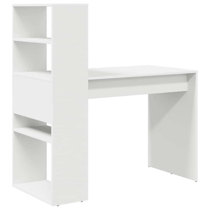 Bureau met plank met opslag Wit 113 x 54 x 120 cm Bewerkt hout
