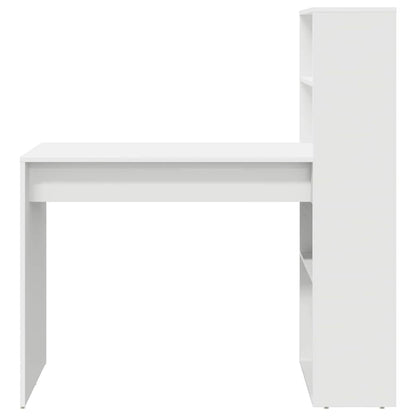 Bureau met plank met opslag Wit 113 x 54 x 120 cm Bewerkt hout