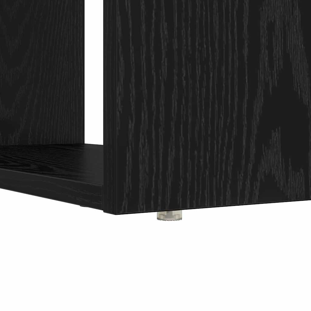 Bureau met plank Zwart Eiken 113 x 54 x 120 cm Bewerkt hout