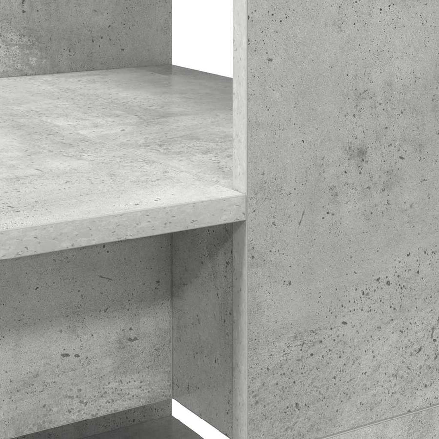 Bureau met plank Beton Grijs 113 x 54 x 120 cm Bewerkt hout