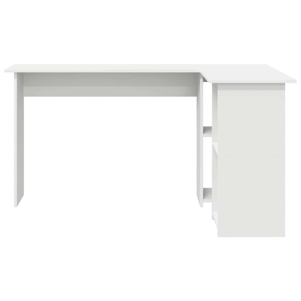 Bureau met plank met opslag Wit 142 x 102 x 73 cm Bewerkt hout