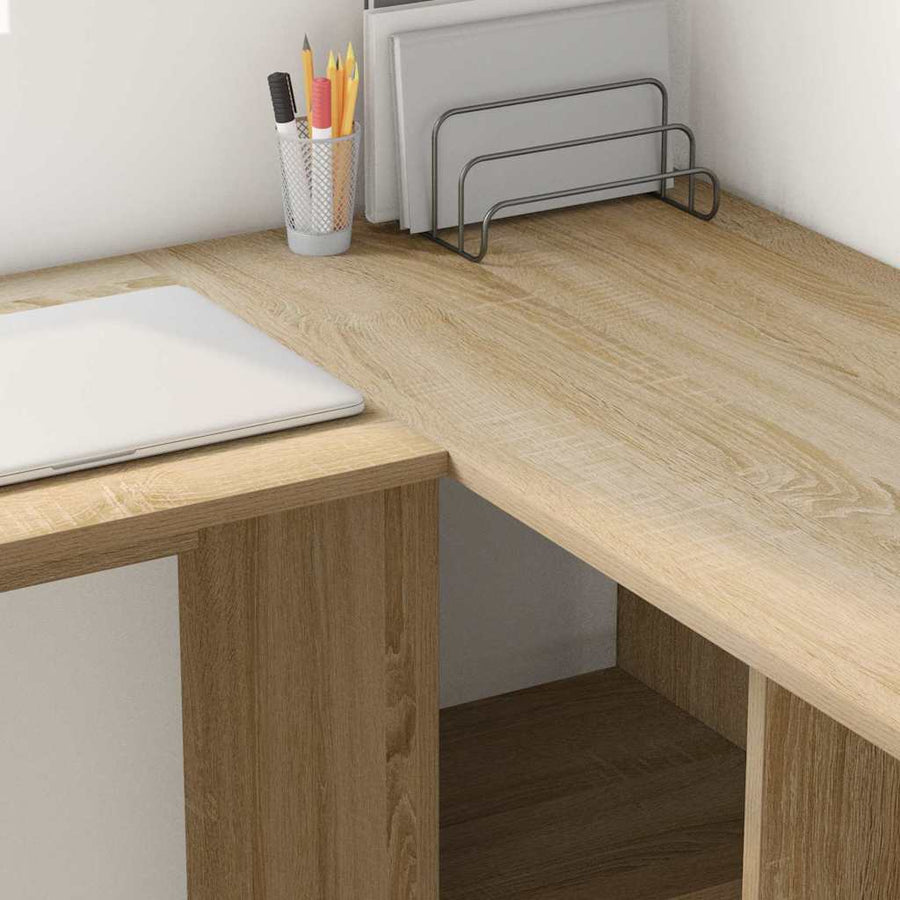 Bureau met plank Sonoma Eiken 142 x 102 x 73 cm Bewerkt hout