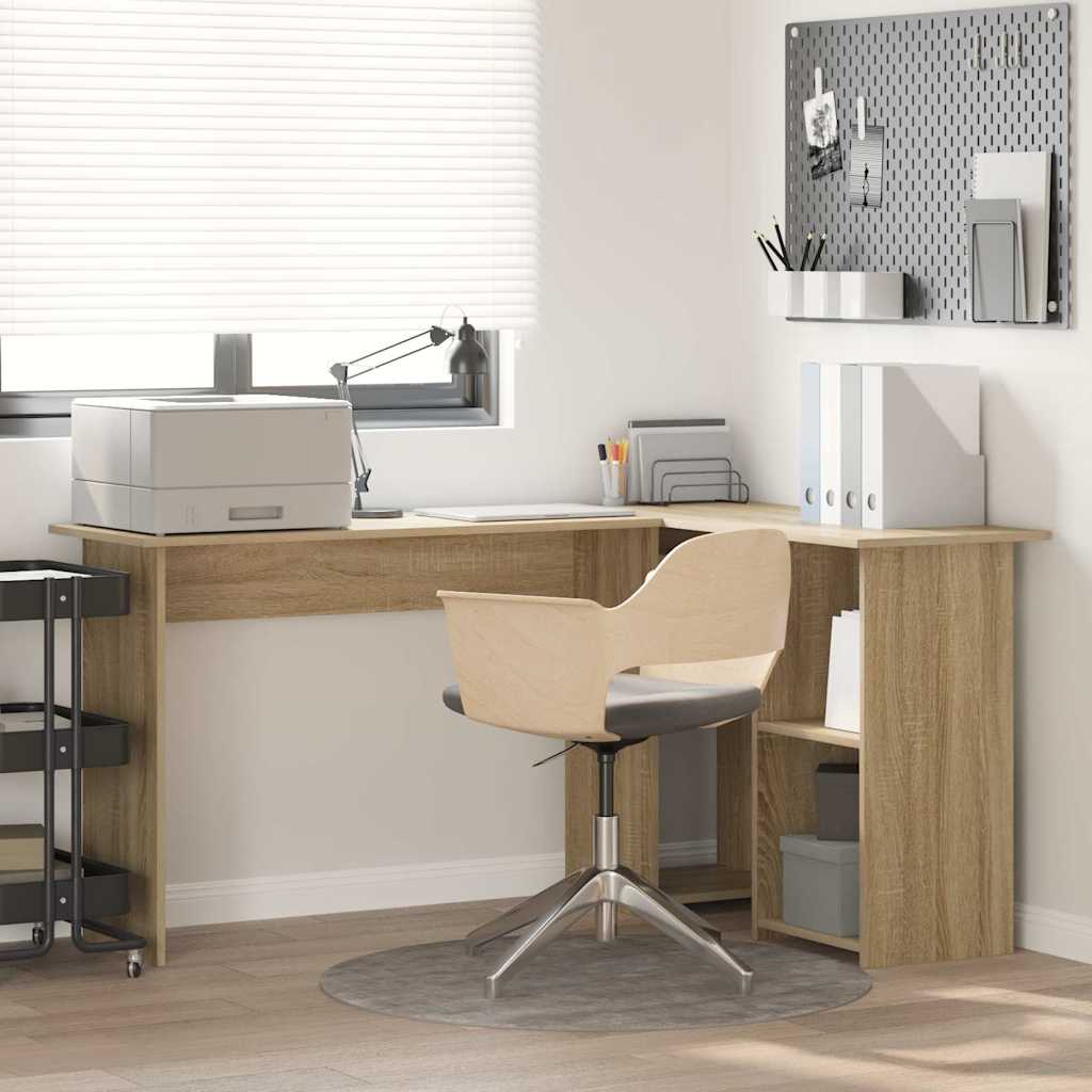 Bureau met plank Sonoma Eiken 142 x 102 x 73 cm Bewerkt hout