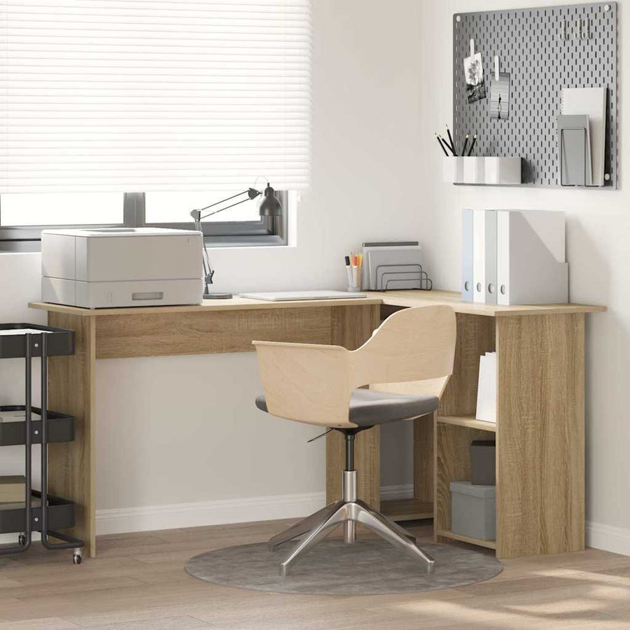 Bureau met plank Sonoma Eiken 142 x 102 x 73 cm Bewerkt hout