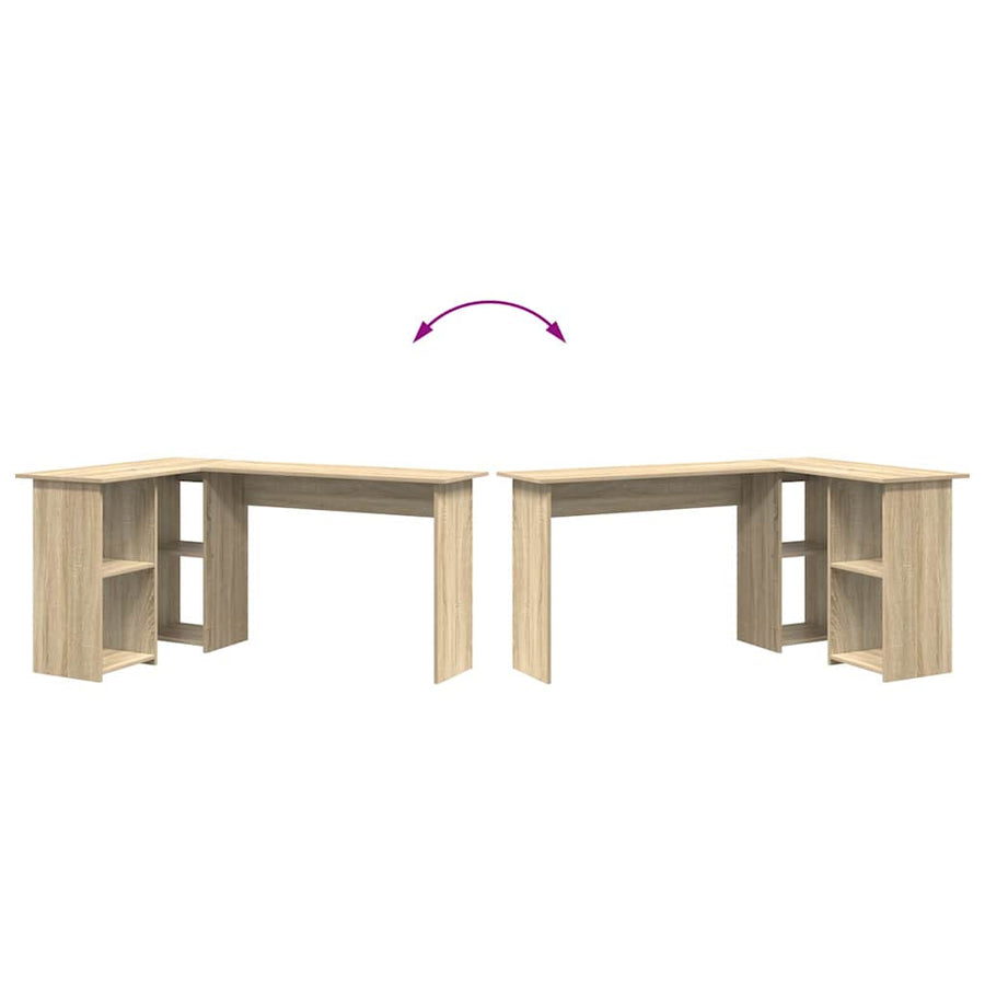 Bureau met plank Sonoma Eiken 142 x 102 x 73 cm Bewerkt hout