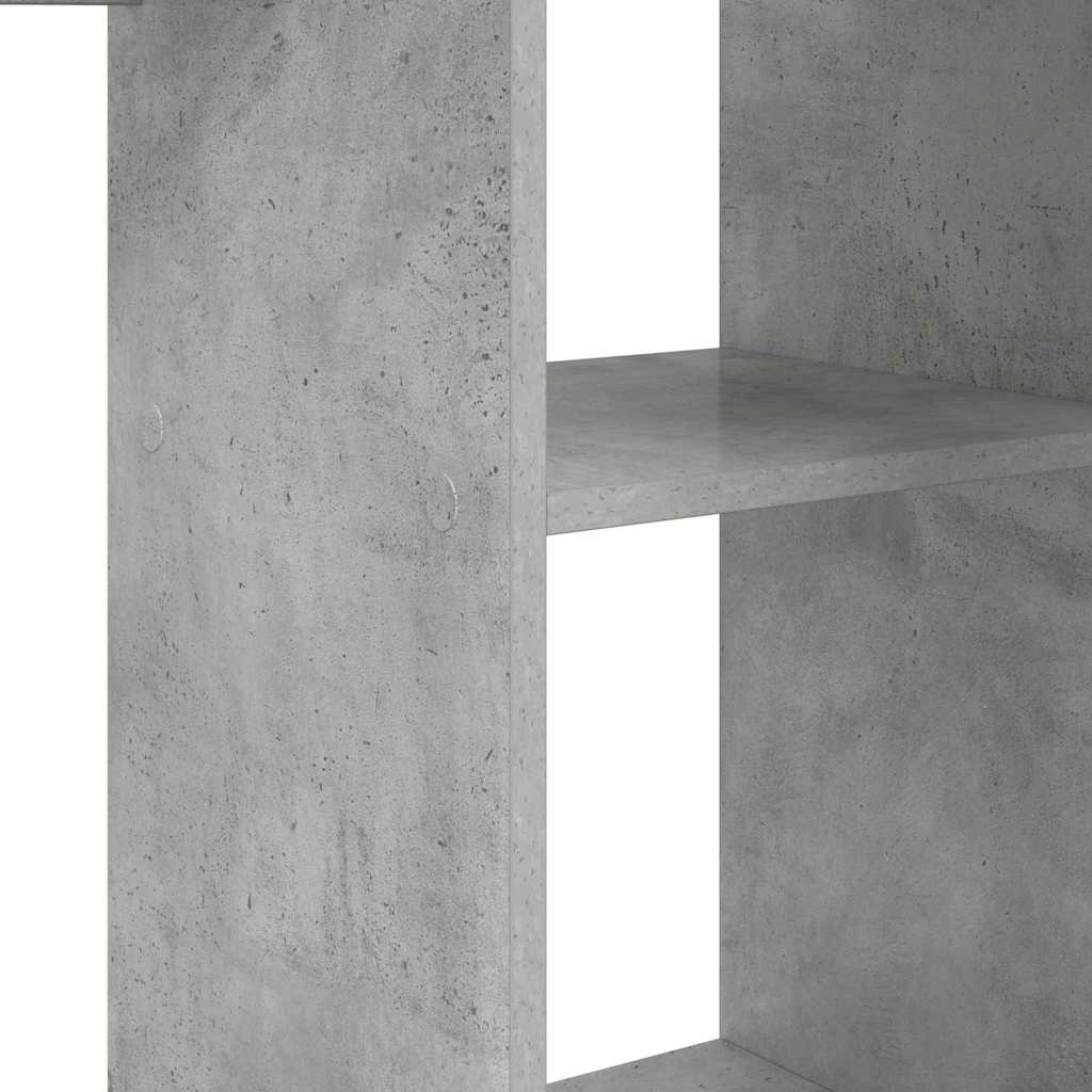 Bureau met plank Beton Grijs 142 x 102 x 73 cm Bewerkt hout