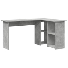 Bureau met plank Beton Grijs 142 x 102 x 73 cm Bewerkt hout