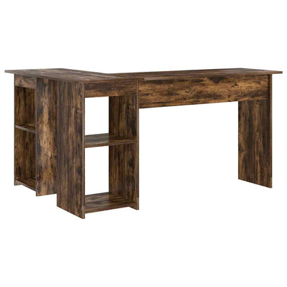 Bureau met plank Gerookt eiken 142 x 102 x 73 cm Bewerkt hout