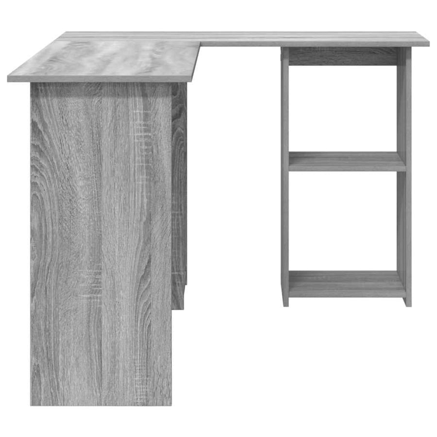 Bureau met plank Grijs Sonoma 142 x 102 x 73 cm Bewerkt hout