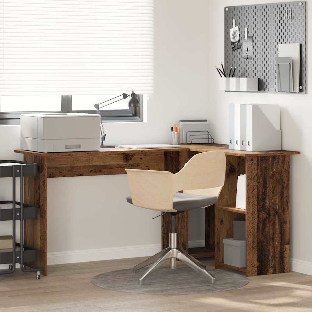 Bureau met plank Oud Hout 142 x 102 x 73 cm Bewerkt hout