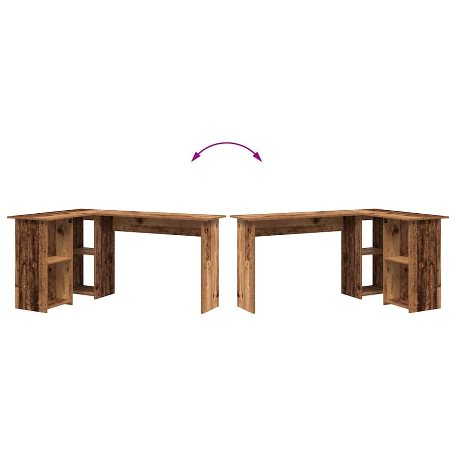 Bureau met plank Oud Hout 142 x 102 x 73 cm Bewerkt hout