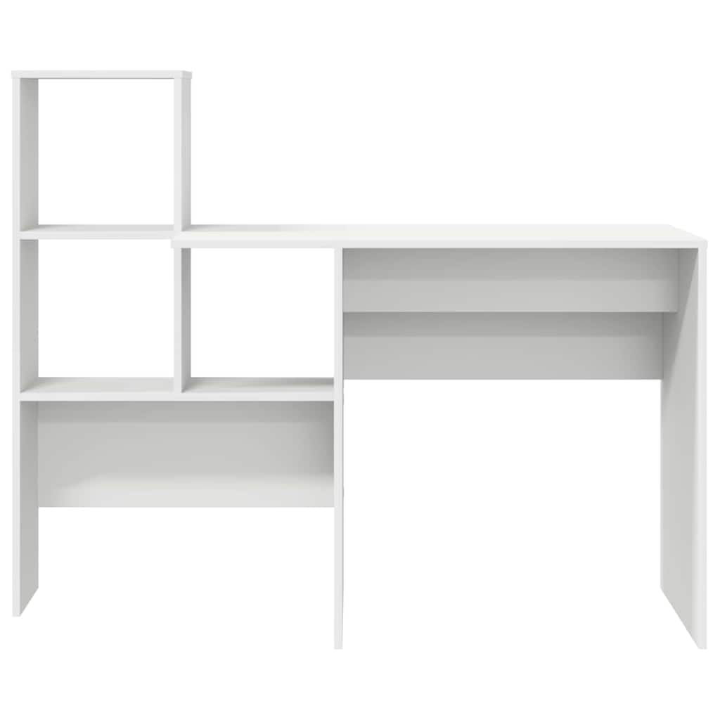 Bureau met plank Wit 131,5 x 50 x 106,5 cm Bewerkt hout