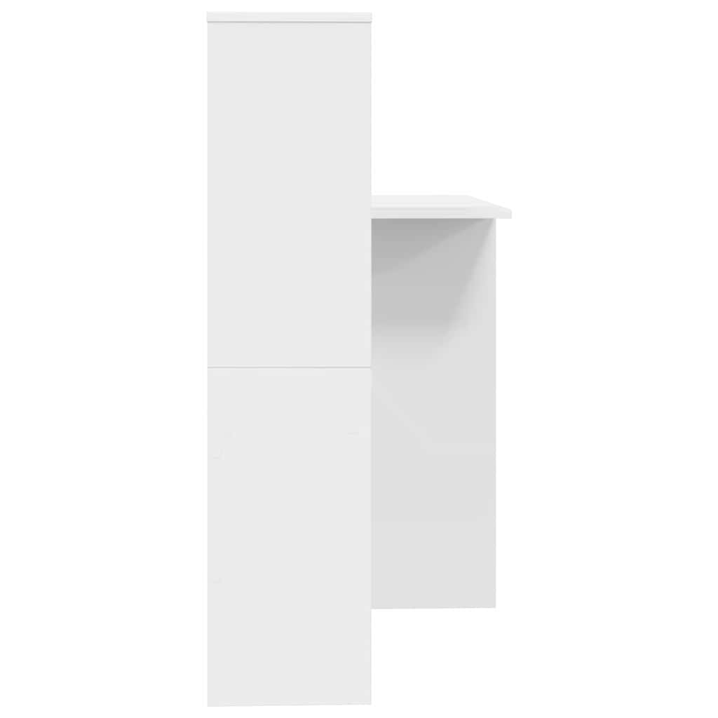 Bureau met plank Wit 131,5 x 50 x 106,5 cm Bewerkt hout