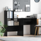 Desk with shelf Black Oak 131.5 x 50 x 106.5 cm Engineered wood