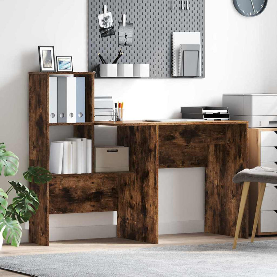 Bureau Gerookt eiken 131,5 x 50 x 106,5 cm Bewerkt hout