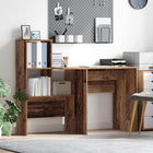 Desk with Shelf Old Wood 131.5 x 50 x 106.5 cm Treated wood