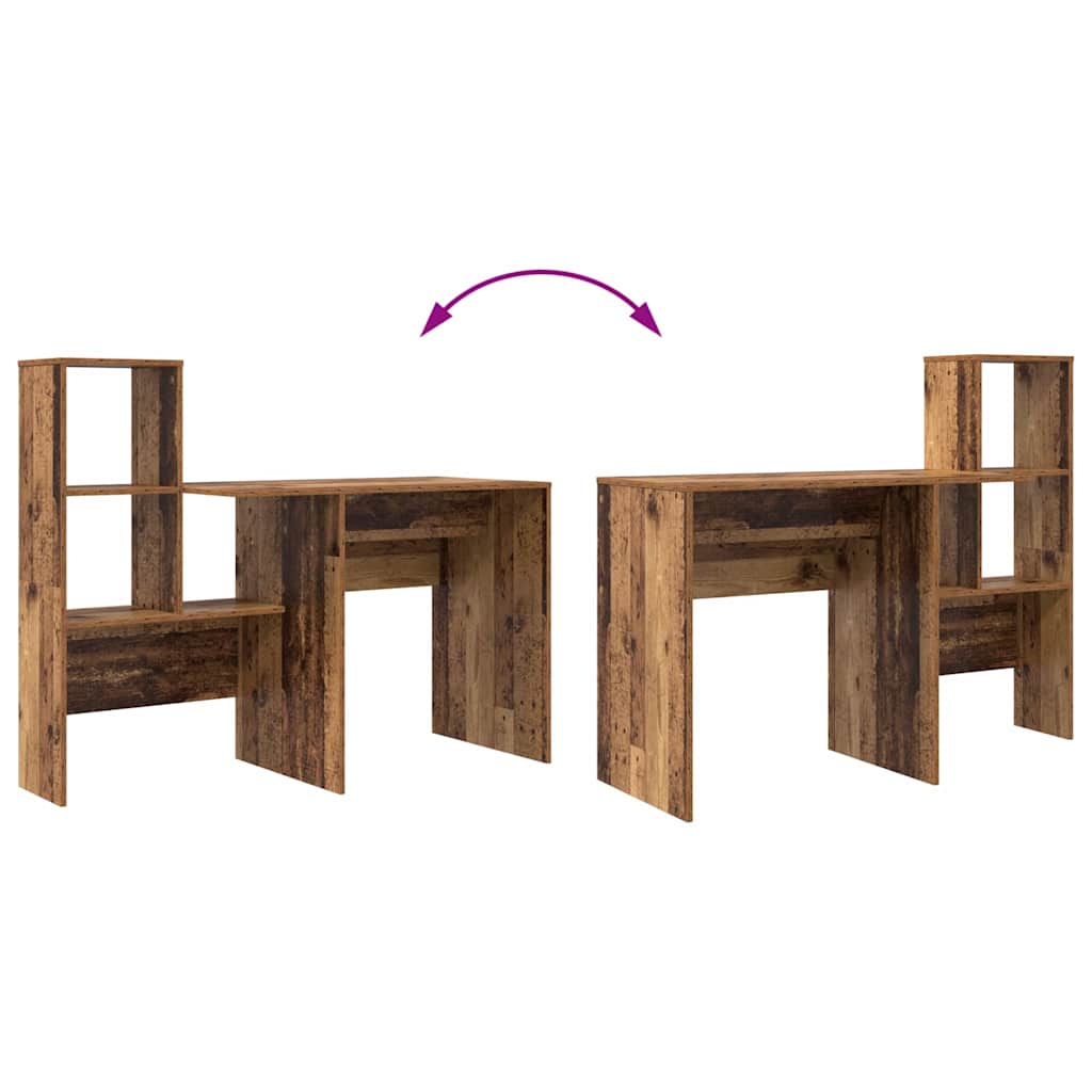 Bureau met plank Oud Hout 131,5 x 50 x 106,5 cm Bewerkt hout
