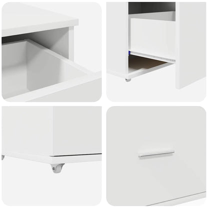 Ladenkast met wiel Wit 55 x 45 x 31 cm