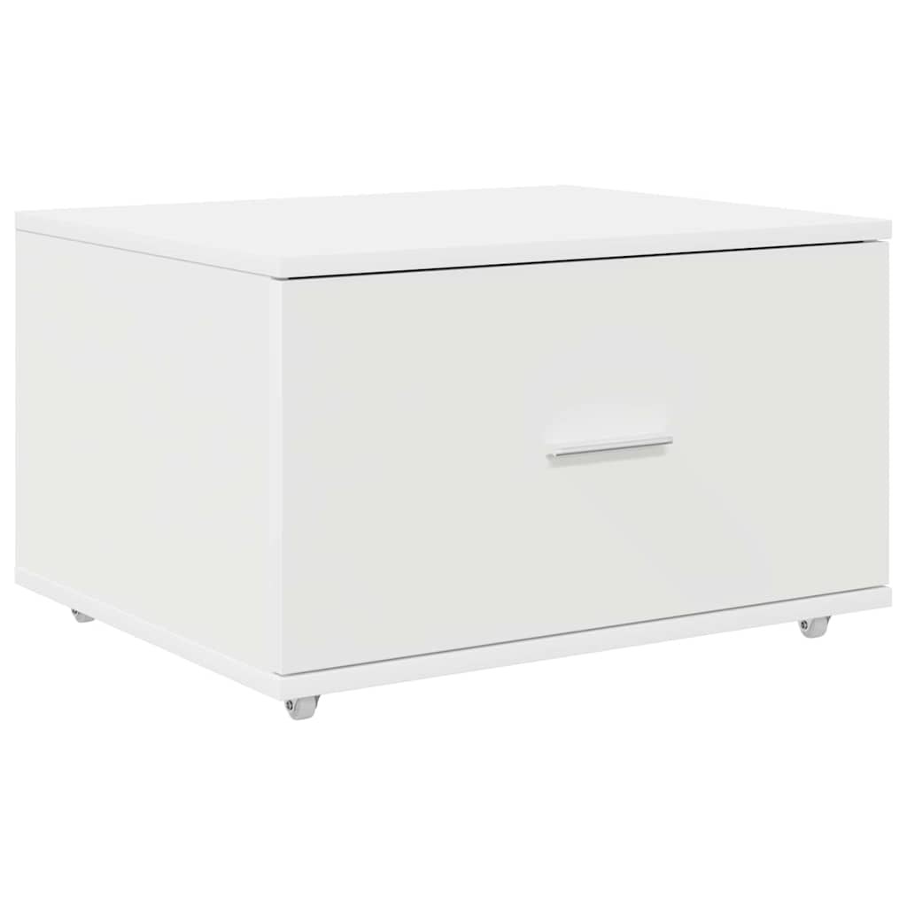 Ladenkast met wiel Wit 55 x 45 x 31 cm