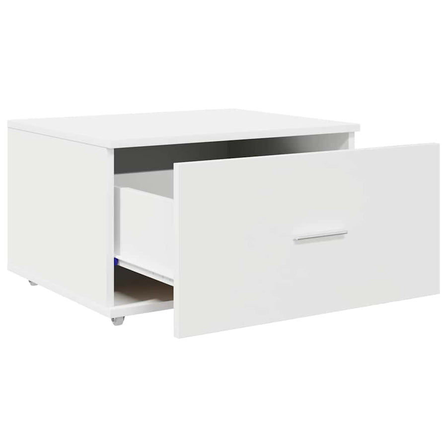 Ladenkast met wiel Wit 55 x 45 x 31 cm