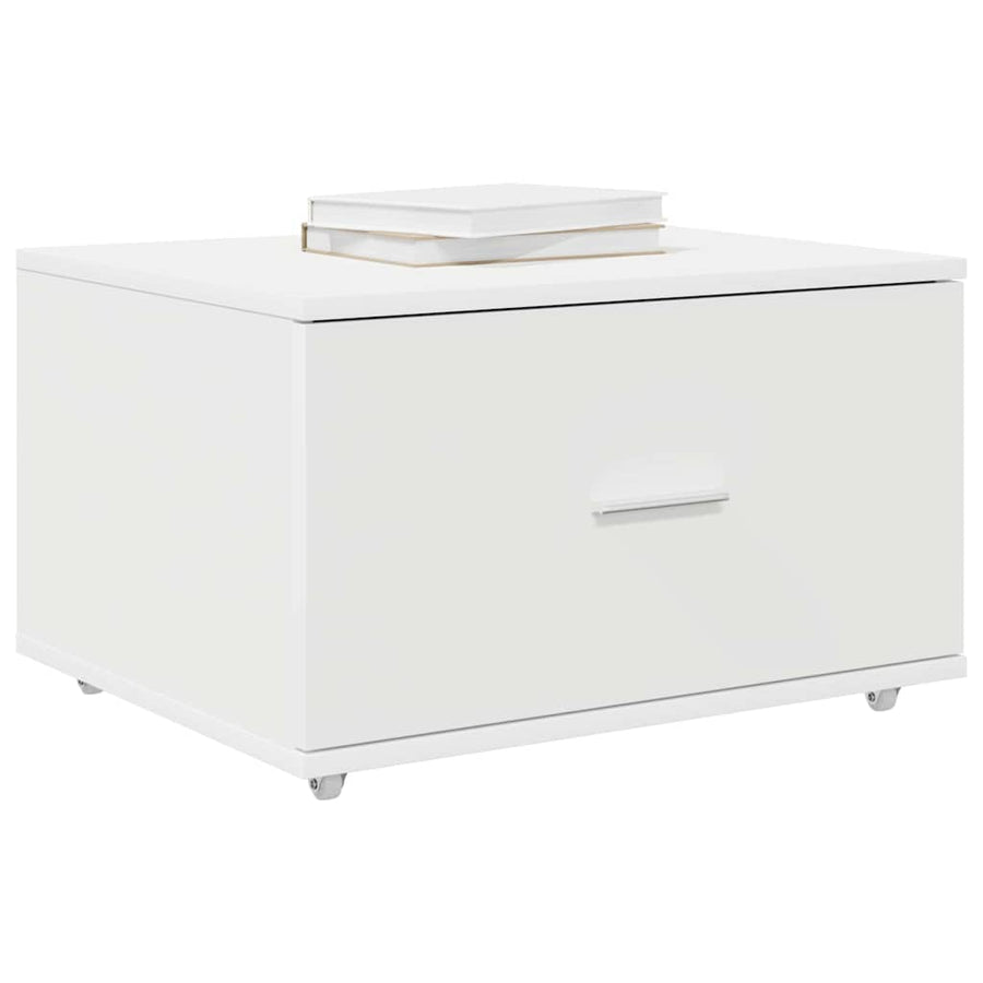 Ladenkast met wiel Wit 55 x 45 x 31 cm