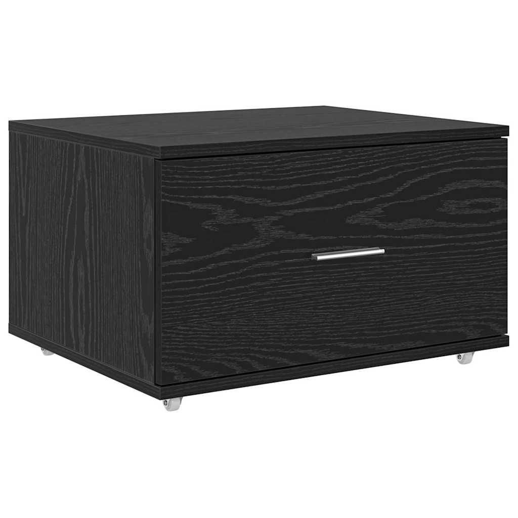 Ladenkast met wiel Zwart Eiken 55 x 45 x 31 cm