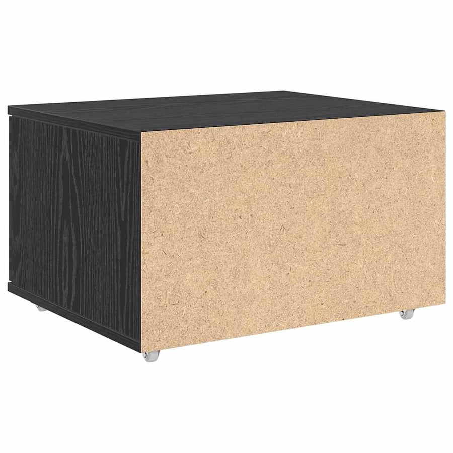 Ladenkast met wiel Zwart Eiken 55 x 45 x 31 cm