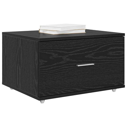 Ladenkast met wiel Zwart Eiken 55 x 45 x 31 cm