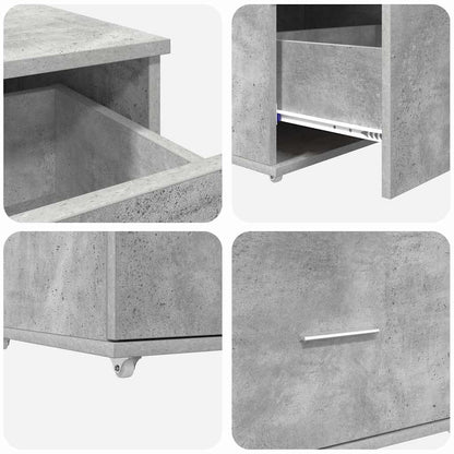 Ladenkast met wiel Beton Grijs 55 x 45 x 31 cm