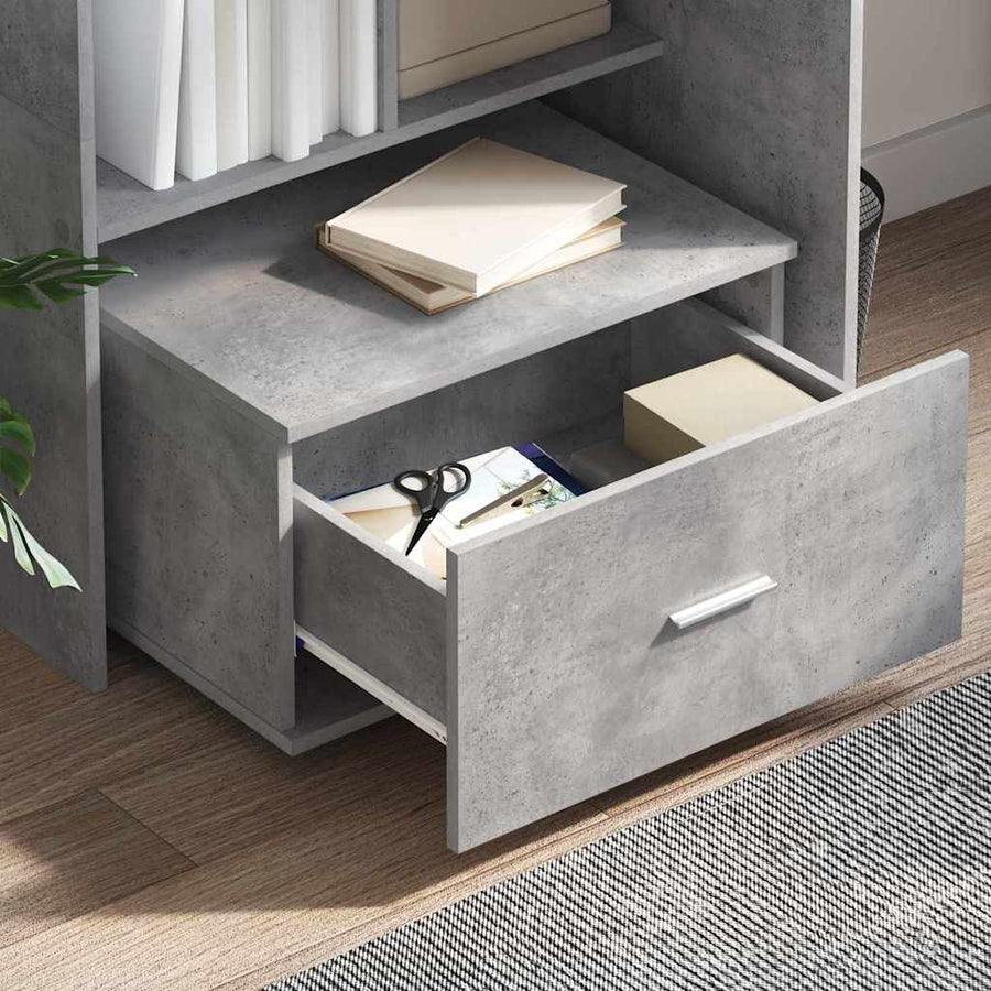 Ladenkast met wiel Beton Grijs 55 x 45 x 31 cm