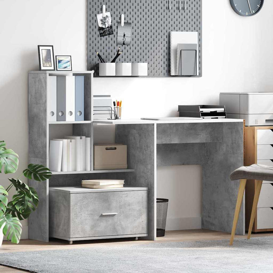 Ladenkast met wiel Beton Grijs 55 x 45 x 31 cm