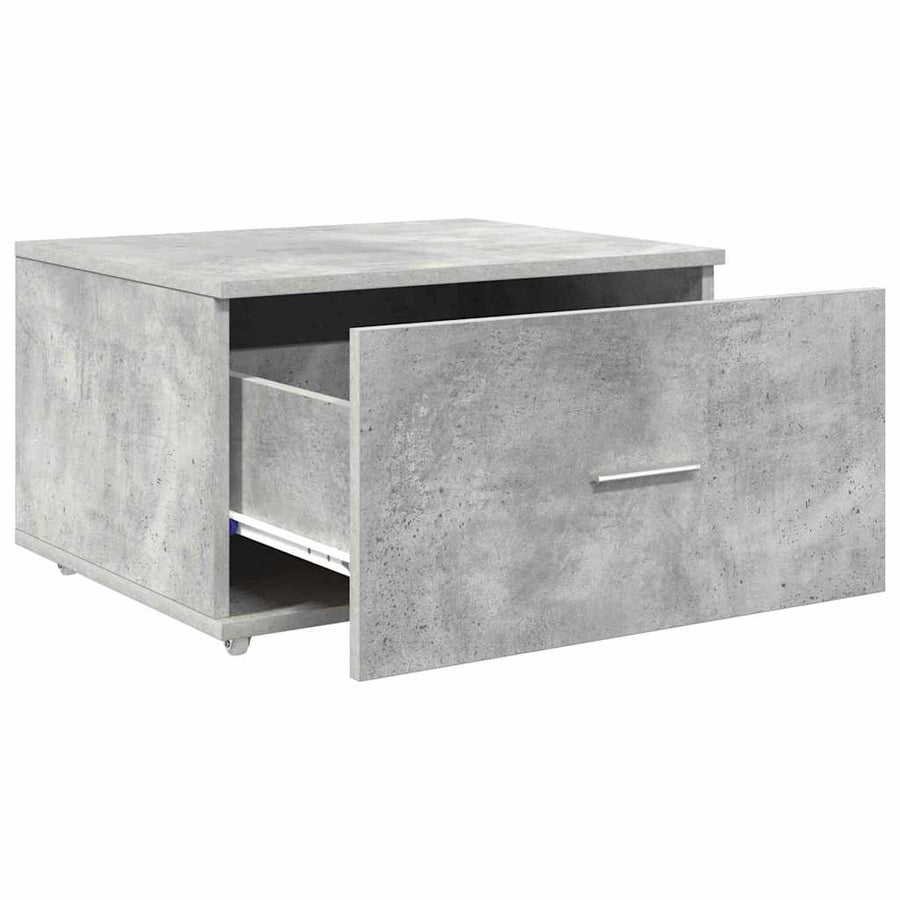 Ladenkast met wiel Beton Grijs 55 x 45 x 31 cm