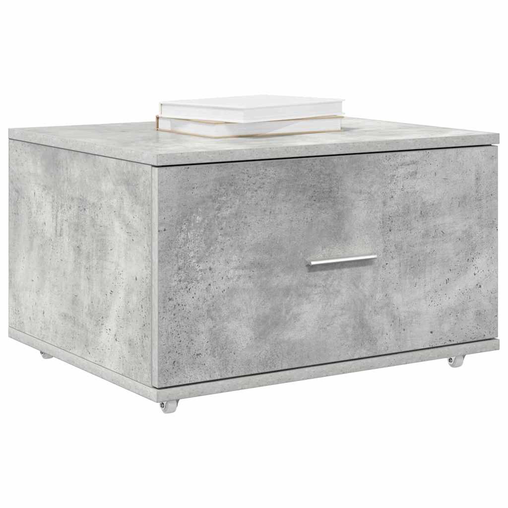 Ladenkast met wiel Beton Grijs 55 x 45 x 31 cm