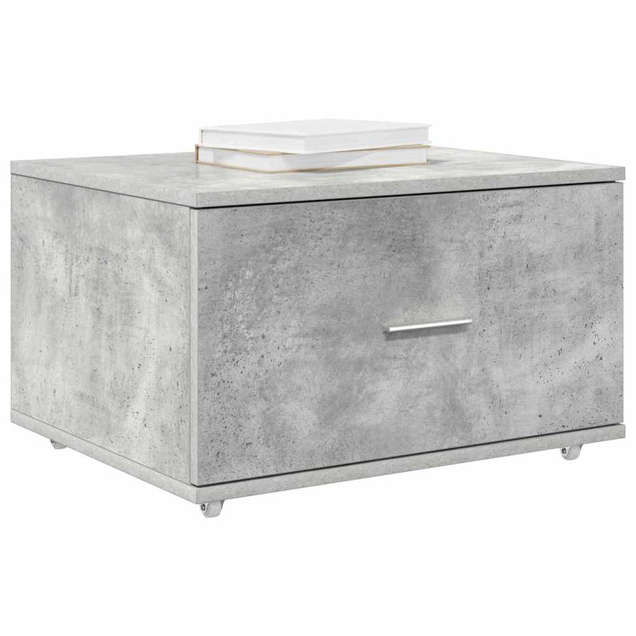 Ladenkast met wiel Beton Grijs 55 x 45 x 31 cm