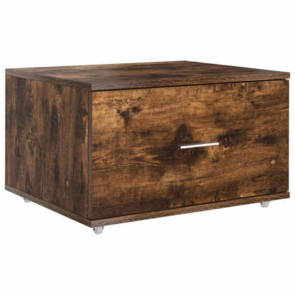 Ladenkast met wiel Gerookt eiken 55 x 45 x 31 cm